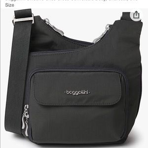 NWT Bagallini Charcoal Criss-cross Crossbody Bag